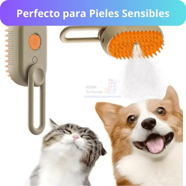 Cepillo de Vapor para Mascotas - Limpieza sin esfuerzo, brillo al instante