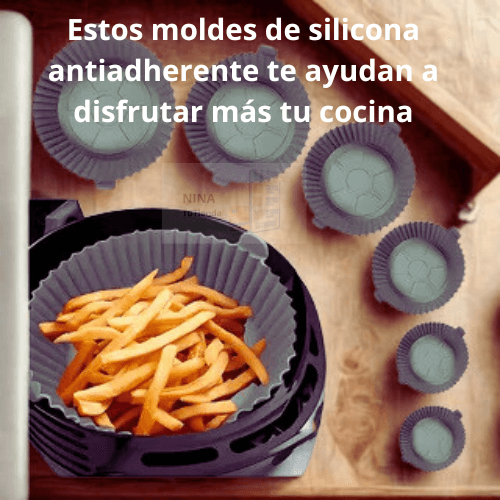 Air Fryer Baking Molds™ - Kit de 6 Moldes de Silicona para Freidora